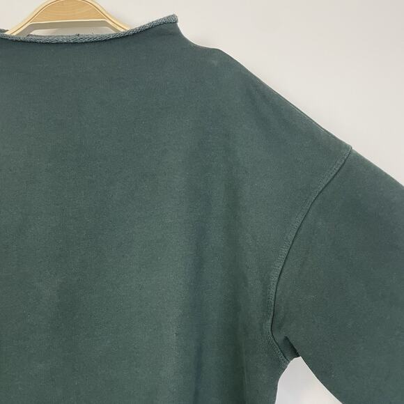Madewell Long-Sleeve Funnel-Neck Sweatshirt Luxury Forest Large NT723 Athleisure - Picture 5 of 13